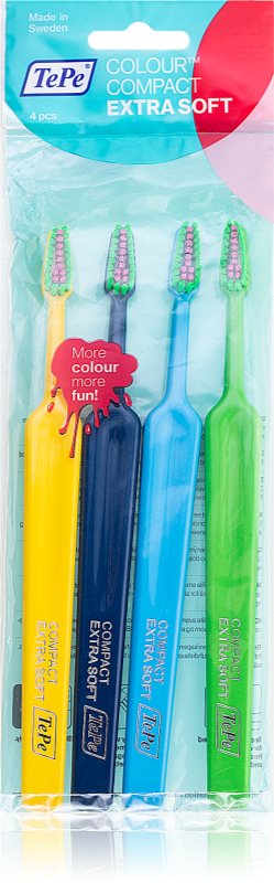 TePe Colour Compact Perii de dinți soft 4 buc
