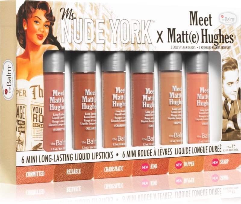 theBalm Meet Matt(e) Hughes X Ms. Nude York set de rujuri lichide cu efect matifiant