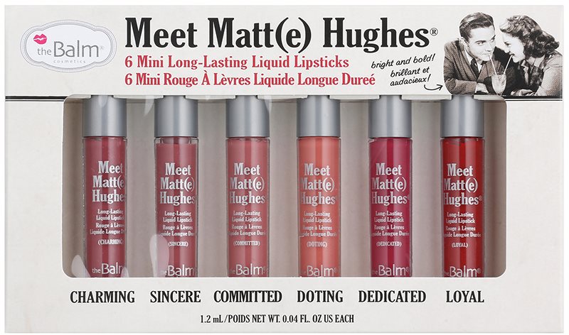 theBalm Meet Matt(e) Hughes Mini Kit set de rujuri lichide pentru un efect de lunga durata