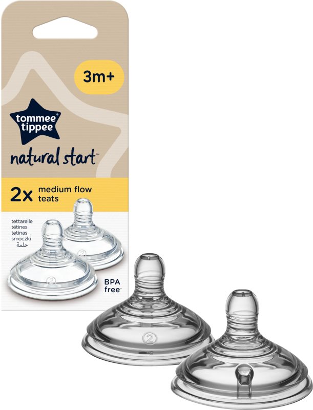 Tommee Tippee Natural Start Anti-Colic Teat tetină pentru biberon Medium Flow 3 m+ 2 buc