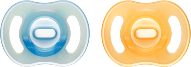 Tommee Tippee Ultra Light Night suzetă 6-18m Orange/ Blue 2 buc