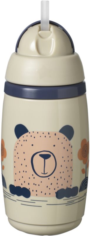 Tommee Tippee Superstar Insulated Straw Grey ceasca cu pai pentru copii 12m+ 266 ml