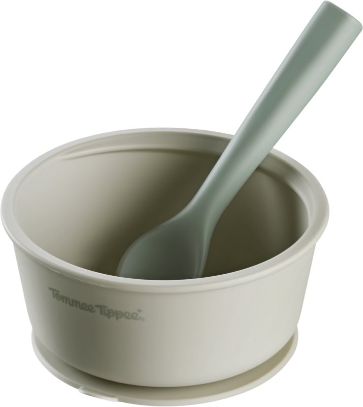 Tommee Tippee EasiStick™ Silicone Bowl & Spoon bol din silicon cu ventuză