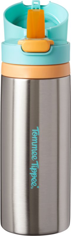 Tommee Tippee On The Go sticlă termos din oțel inoxidabil cu suzetă din silicon 24m+ 500 ml