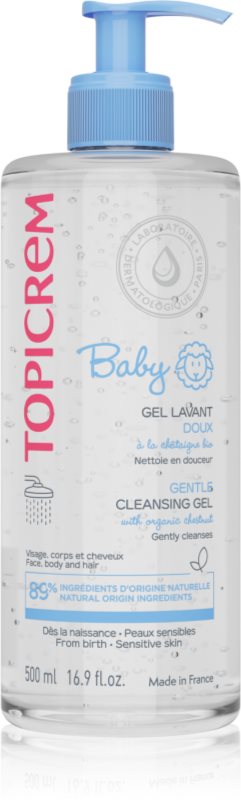 Topicrem BABY My 1st Cleansing Gel 2in1 gel de duș pentru corp și păr pentru nou-nascuti si copii 500 ml
