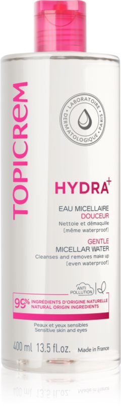 Topicrem UH FACE Gentle Micellar Water apă micelară pentru curățare blânda pentru piele si ochi sensibili 400 ml