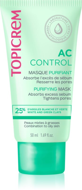 Topicrem AC Purifying Mask masca pentru curatare profunda pentru ten gras și mixt 50 ml