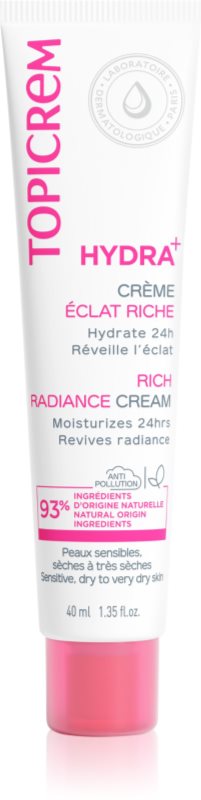 Topicrem Hydra+ Rich Radiance Cream crema intens hidratanta ziua 40 ml