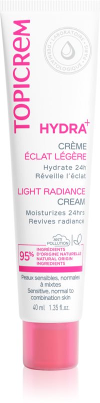 Topicrem Hydra+ Light Radiance Cream Crema hidratanta pentru zi pentru piele sensibila normala-combinata 40 ml