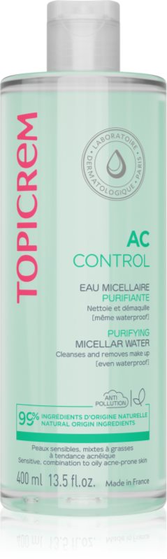 Topicrem AC Purifying Micellar Water apa pentru curatare cu particule micele pentru tenul gras, predispus la acnee 400 ml