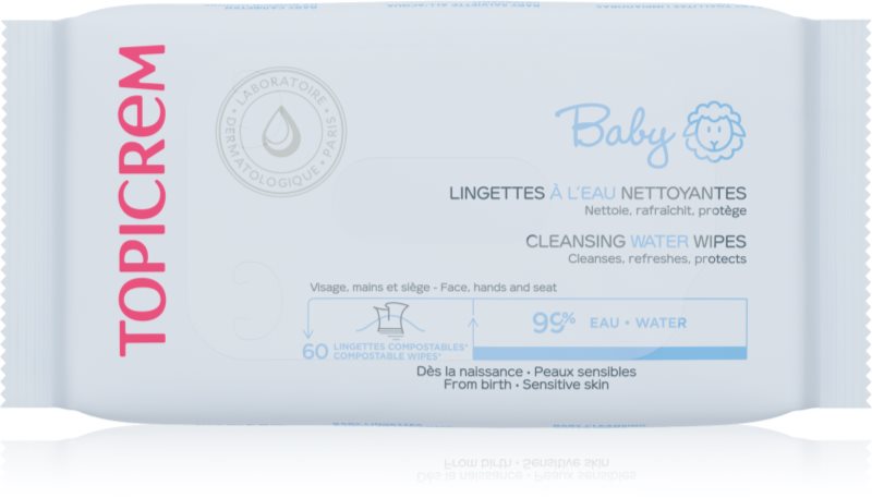 Topicrem BABY Cleansing Water Wipes Șervețele umede pentru copii 60 buc