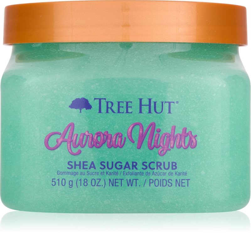Tree Hut Shea Sugar Scrub Aurora Nights exfoliant din zahar unt de shea 510 g
