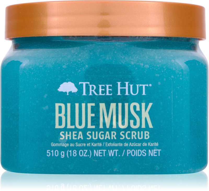 Tree Hut Shea Sugar Scrub Blue Musk exfoliant de corp cu zahăr 510 g