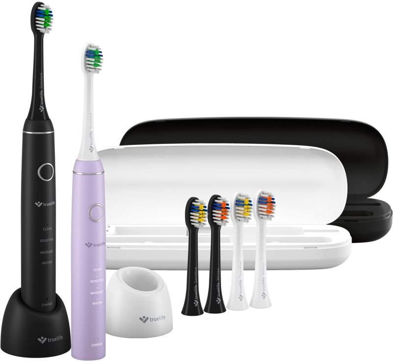 TrueLife SonicBrush Compact periuta de dinti cu ultrasunete Duo Black / Lavender 2 buc