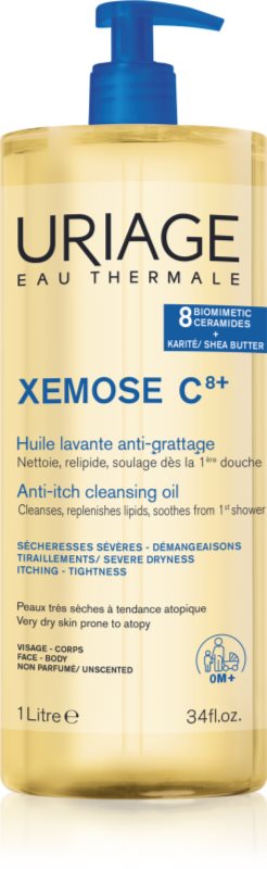 Uriage Xemose C8+ Anti-Itch Cleansing Oil ulei calmant pentru curatare pentru piele uscată, cu tendință la eczeme