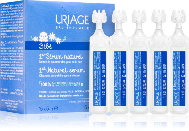 Uriage Bébé 1st Natural Serum ser pentru calmarea ochilor si a mucoasei nazale 15x5 ml