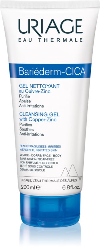 Uriage Bariéderm Cica Cleansing Gel with Copper-Zinc gel calmant de curatare pe pielea crapata 200 ml