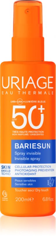 Uriage Bariésun Fragrance Free Invisible Spray SPF50+ spray de protecție pentru față și corp SPF 50+ 200 ml