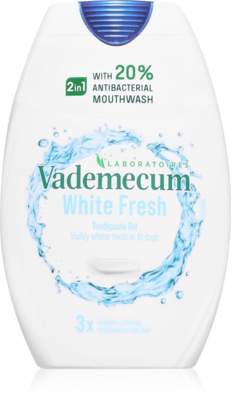 Vademecum 2 in1 White Fresh pasta de dinti si apa de gura 2 în 1 cu efect de albire 75 ml