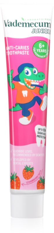 Vademecum Junior Fresh Strawberry pasta de dinti pentru copii 6 + ani 75 ml
