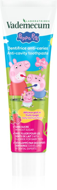 Vademecum Peppa Pig Red Fruit pasta de dinti pentru copii 6 luni - 6 ani 50 ml