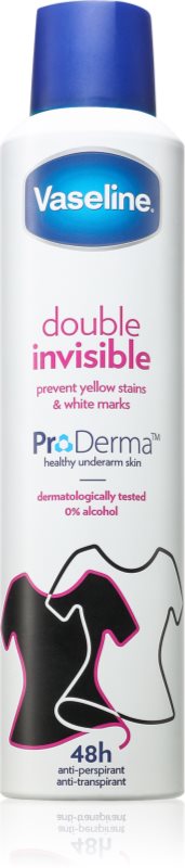 Vaseline Double Invisible Antiperspirant spray anti-perspirant impotriva petelor albe 250 ml
