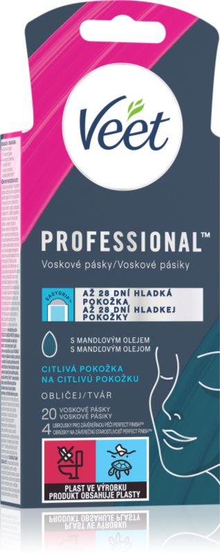 Veet Professional Benzi de ceara depilatoare pentru fata pentru piele sensibilă