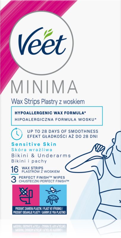 Veet Minima Hypoallergenic benzi depilatoare cu ceară, pentru zona inghinală 16 buc