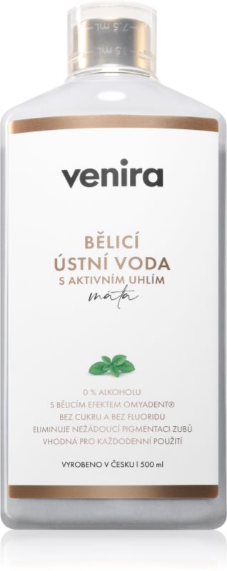 Venira Whitening Mouthwash with Active Charcoal Apa de gura pentru albire cu particule de carbon 500 ml