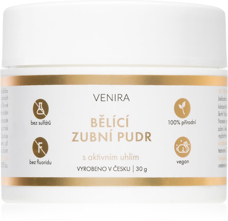 Venira Whitening Tooth Powder pudră cu cărbune activ, pentru albirea dinților cu cocos Mint 30 g