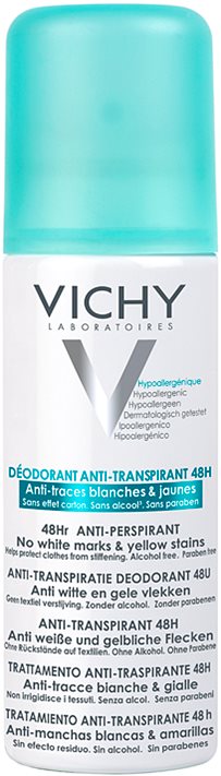 Vichy Deodorant 48h spray anti-perspirant impotriva petelor albe si galbene 125 ml