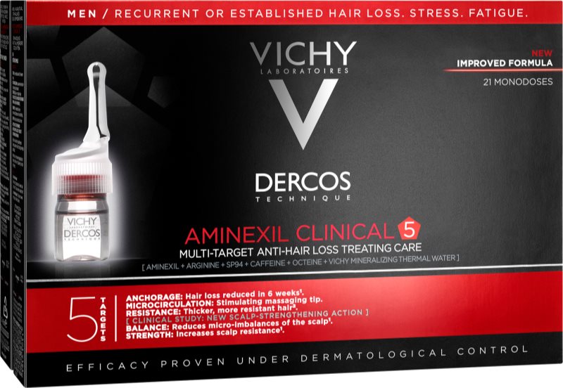 Vichy Dercos Aminexil Clinical 5 Tratament împotriva căderii părului pentru barbati 21 x 6 ml