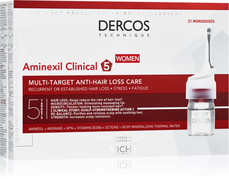 Vichy Dercos Aminexil Clinical 5 Tratament împotriva căderii părului pentru femei 21x6 ml