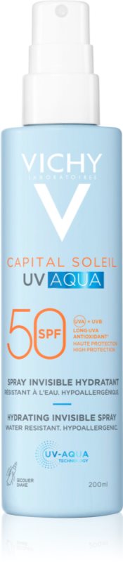 Vichy Capital Soleil UV Aqua spray protector cu efect de hidratare SPF 50 200 ml