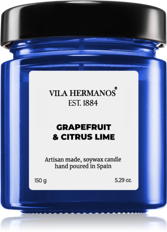 Vila Hermanos Apothecary Cobalt Blue Grapefruit & Citrus Lime lumânare parfumată