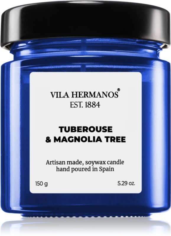 Vila Hermanos Apothecary Cobalt Blue Tuberose & Magnolia Tree lumânare parfumată