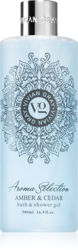 Vivian Gray Aroma Selection Amber & Cedar gel de dus si baie 500 ml