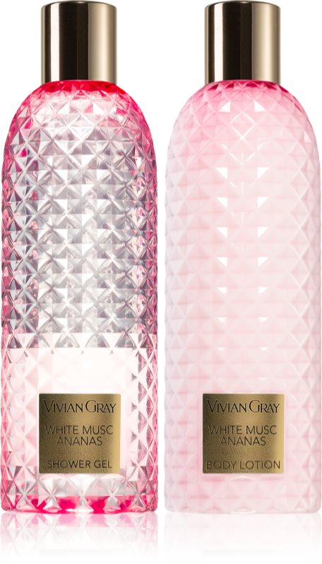 Vivian Gray Gemstone White Musc & Ananas set cadou pentru corp 2x300 ml
