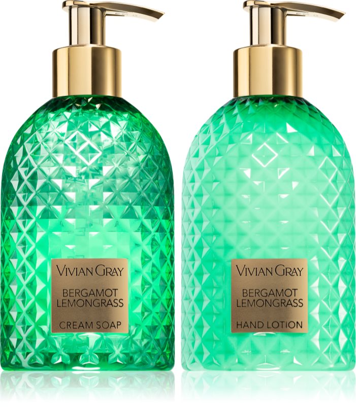 Vivian Gray Gemstone Bergamot & Lemongrass set cadou de maini 2x300 ml