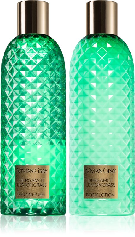 Vivian Gray Gemstone Bergamot & Lemongrass set cadou pentru corp 2x300 ml