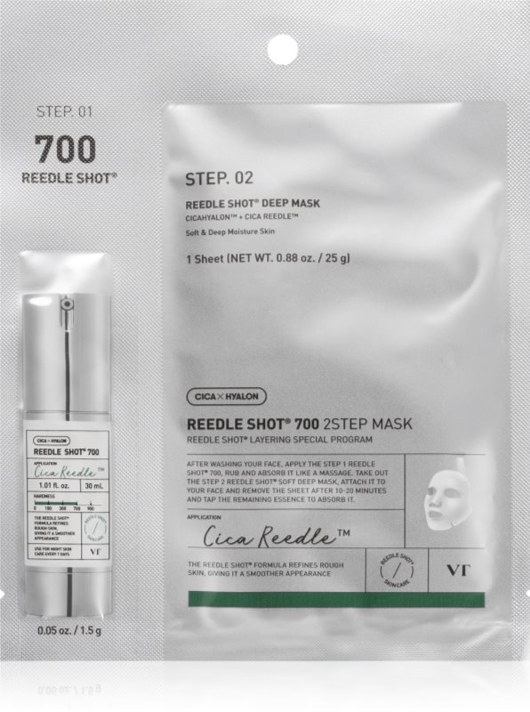 VT Cosmetics Reedle Shot 700 2-Step Mask masca intensă de întinerire pentru tratarea tenului în două faze 26.5 g