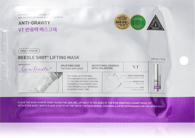 VT Cosmetics Reedle Shot Lifting Mask masca intensa pentru lifting cu efect de întărire 23 g