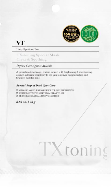 VT Cosmetics TX-Toning Special Mask mască textilă hidratantă pentru piele cu hiperpigmentare 25 g