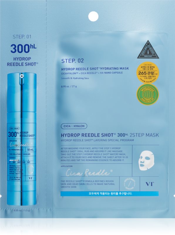 VT Cosmetics Hydrop Reedle Shot 300hL masca pentru hidratare intensa pentru tratarea tenului în două faze 28.5 g