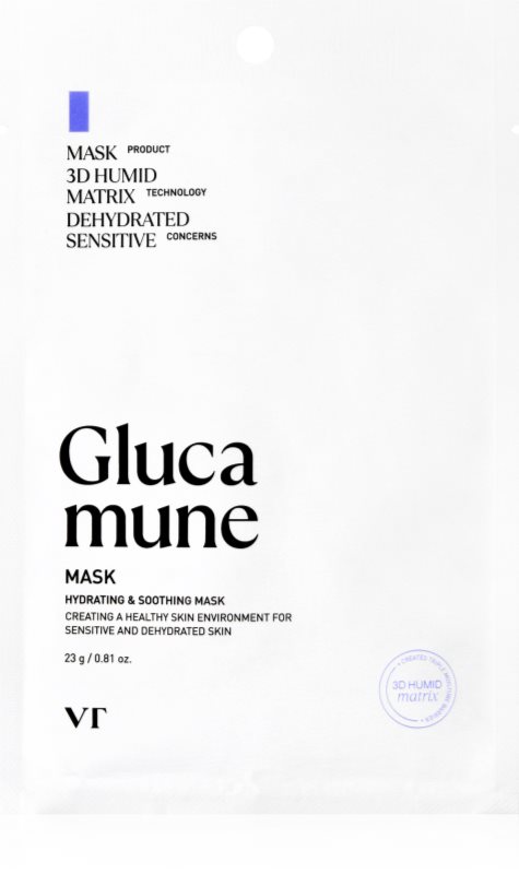 VT Cosmetics Glucamune Mask mască textilă hidratantă cu efect calmant 1 buc