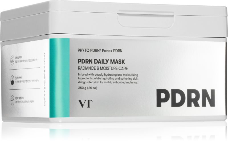 VT Cosmetics PDRN Daily Mask mască textilă hidratantă pentru strălucirea și netezirea pielii pachet mare 30 buc