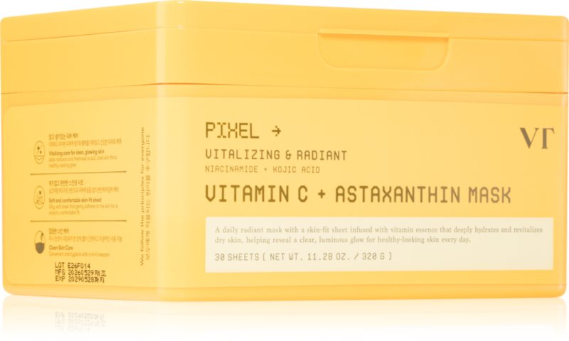 VT Cosmetics Vitamin C Astaxanthin Mask masca hidratanta pentru uniformizarea nuantei tenului pachet mare 30 buc