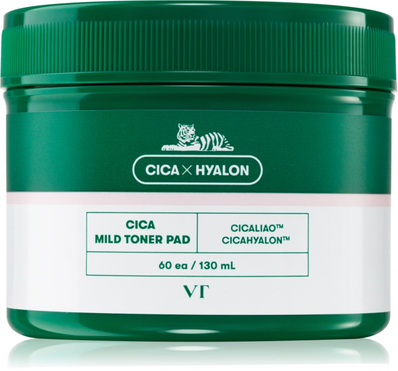 VT Cosmetics Cica Mild Toner Pad discuri pentru indepartarea impuritatilor cu efect calmant 60 buc