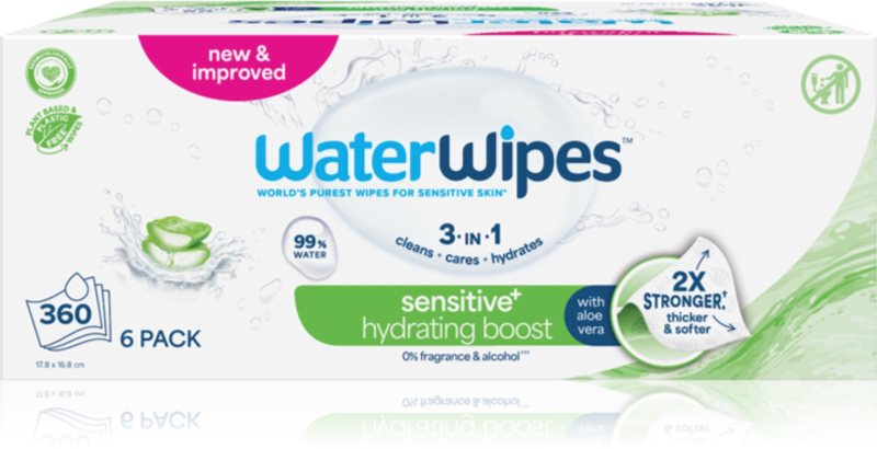 WaterWipes Hydrating Clean Servetele umede cu efect revigorant 6x60 buc