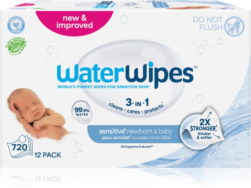 WaterWipes Baby Wipes 12 Pack servetele delicate pentru copii 12x60 buc